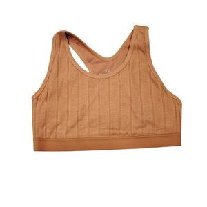 Aerie Offline Recharge Soft Lounge Brown Orange Racerback Sports Bra Size Medium
